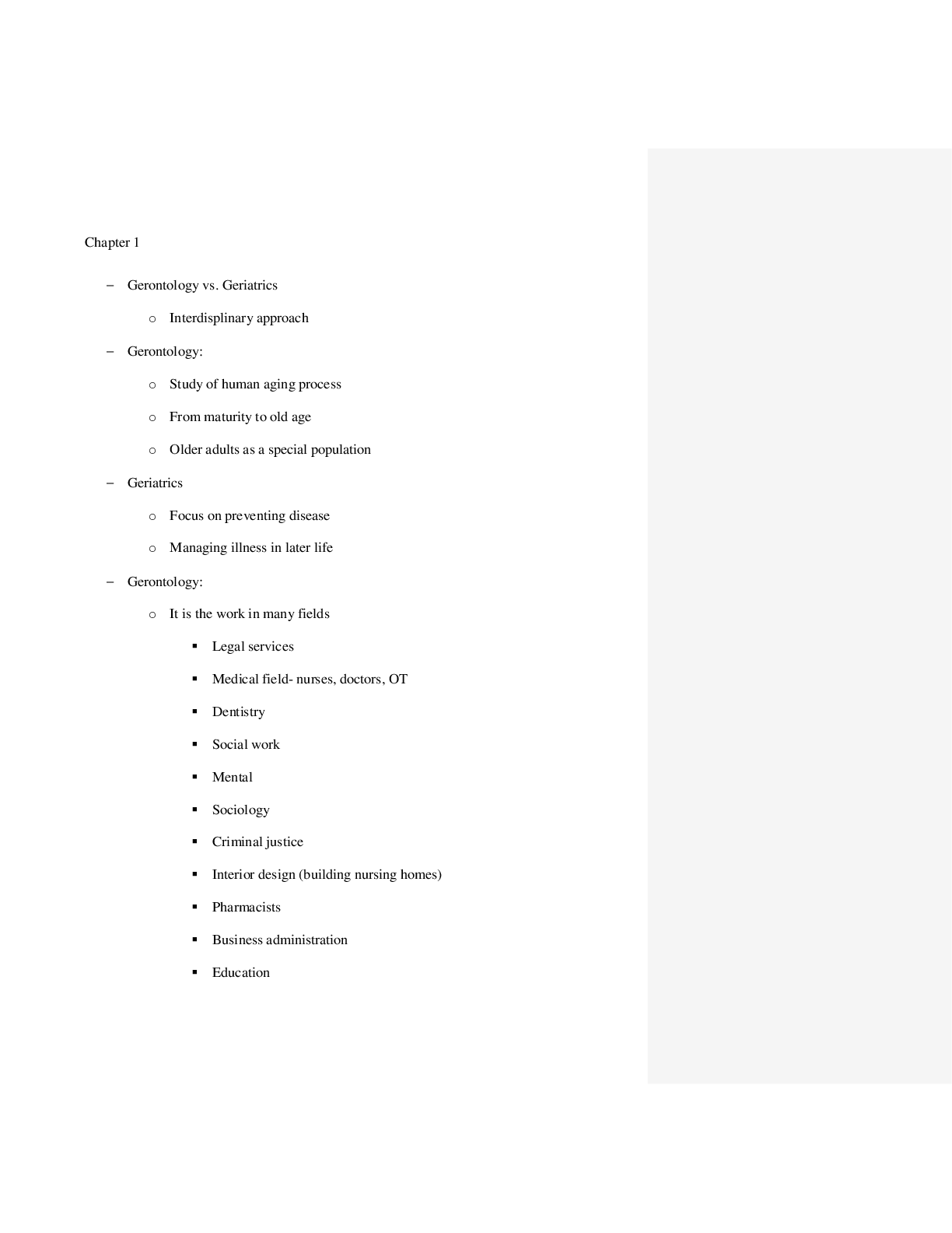 Preview image of ATI Gerontology, Exam Notes Chapter 1- 5, Study Guide Revisions, Updated Study Guide, Correctly Answered Questions, Test bank Questions and Answers with Explanations (latest Update), 100% Correct, Download to Score A document